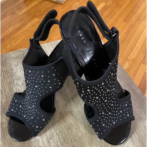Karen Scott black silver heels - Picture 1 of 6